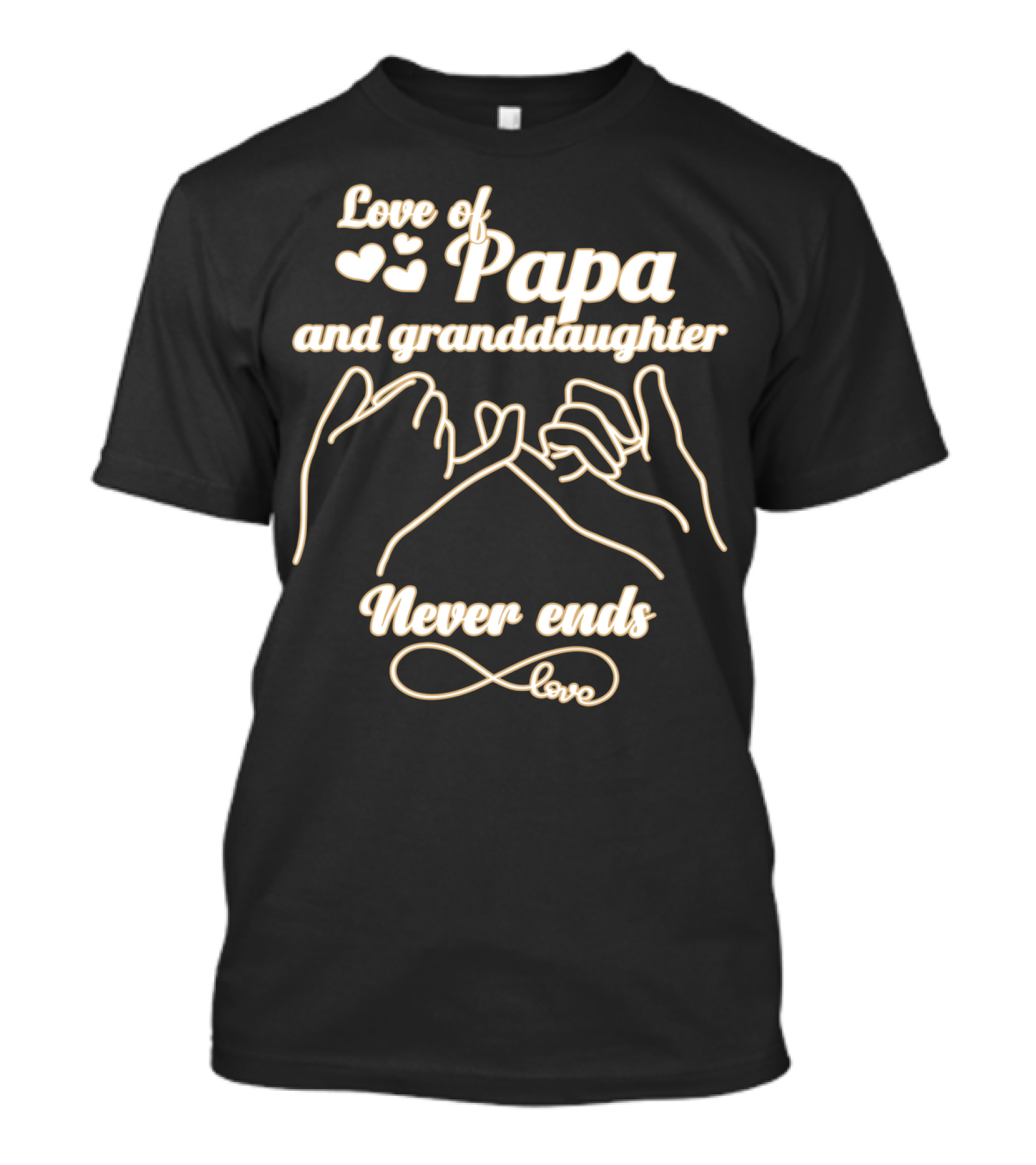 Love Of Papa And Granddaughter Never Ends With Heart And Pinky Promise Graphics T-Shirt