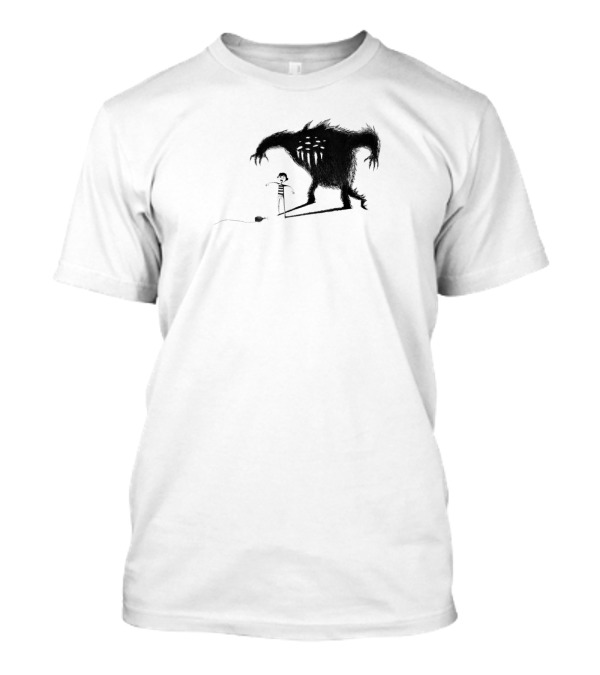 Big Monster Looming Over Child With Flashlight T-Shirt