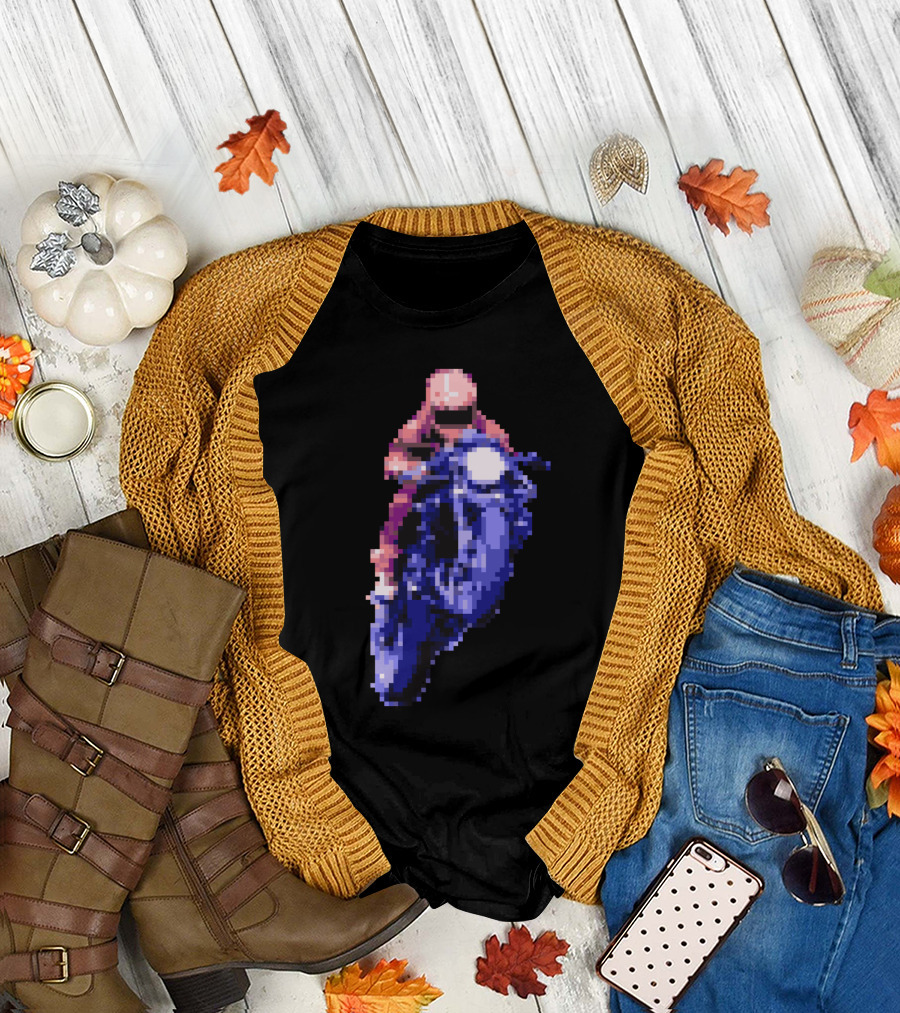 Speed Racer Retro Pixel Art Motorcycle T-Shirt