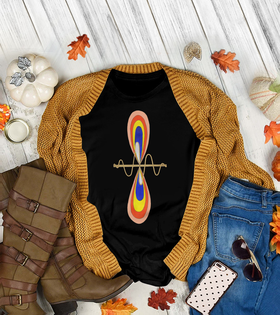 The Gold Pulse Atomic Waveform with Vibrant Concentric Ovals T-Shirt