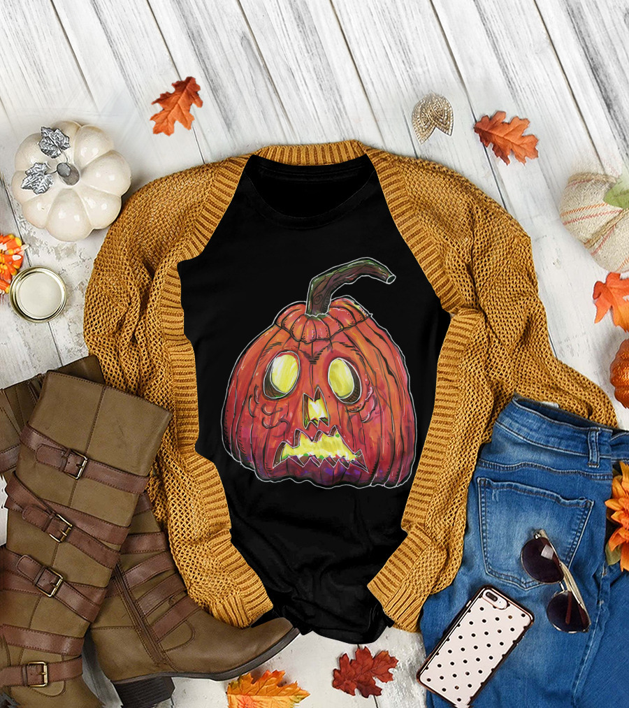 Scary Jack-O'-Lantern Halloween Pumpkin Illustration JackEvents Other T-Shirt