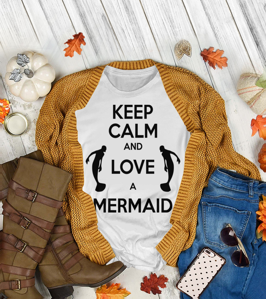 Keep Calm and Love a Mermaid Silhouette Magic T-Shirt
