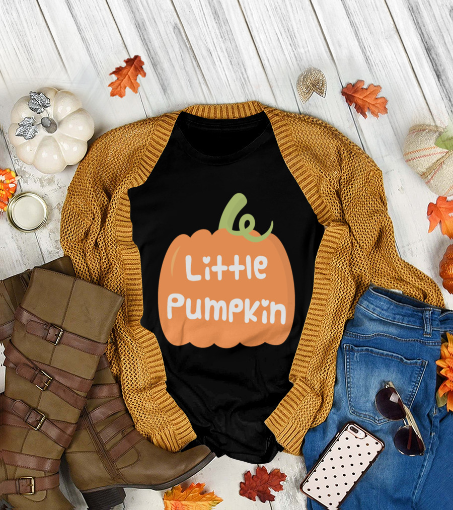 Little Pumpkin with Whimsical Heart Accents T-Shirt
