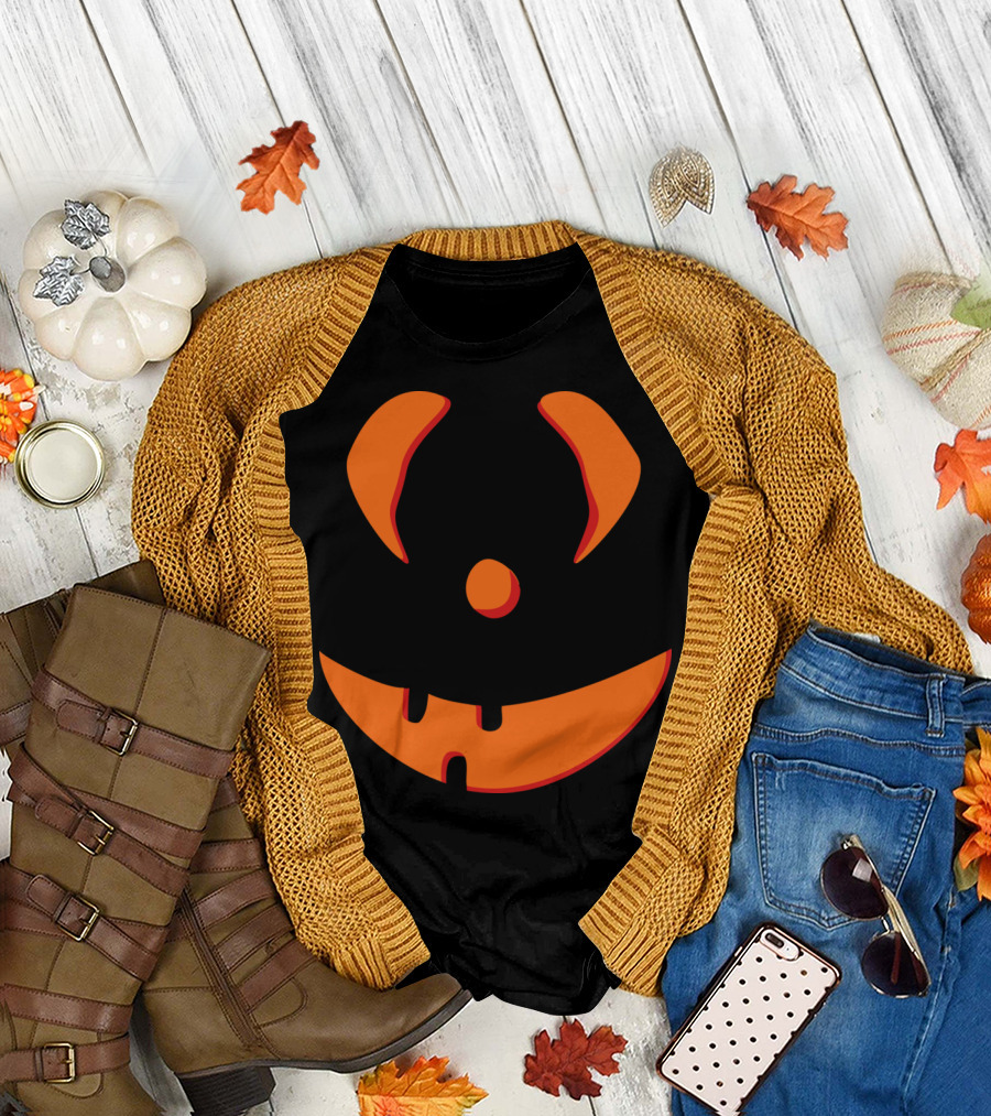Halloween Pumpkin Jack-O'-Lantern Face T-Shirt