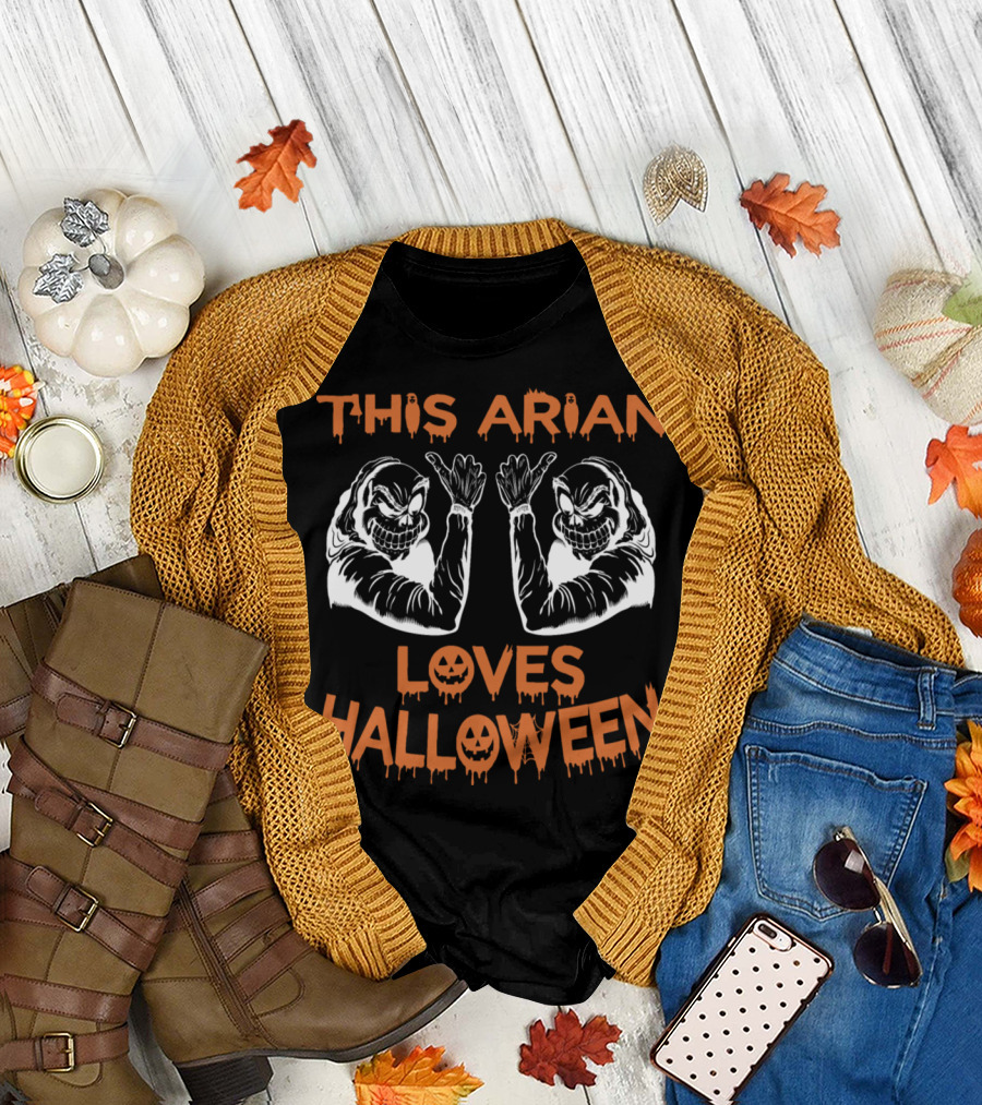 Arian Halloween Enthusiast with Pumpkin Ghost T-Shirt