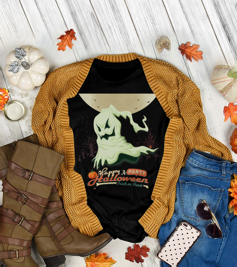 Happy Halloween Party Trick or Treat Ghost T-Shirt
