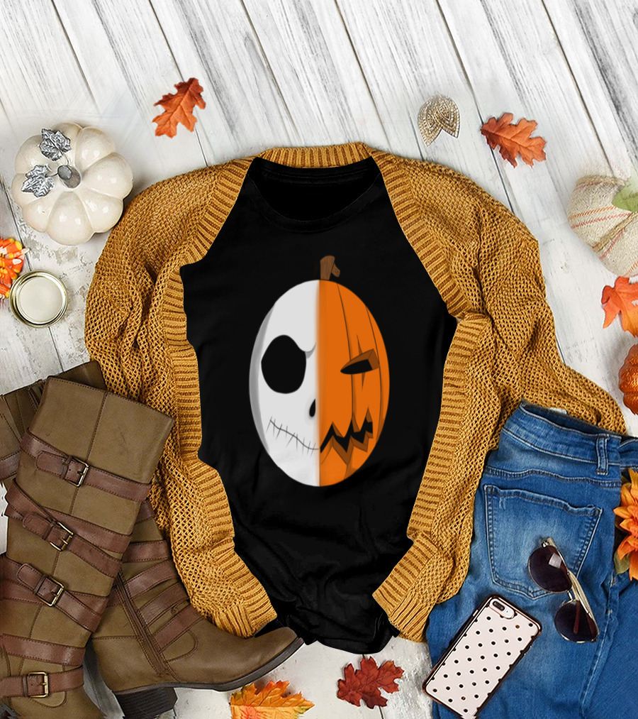 DemiPumpkin Jack O' Lantern Skull Fusion T-Shirt