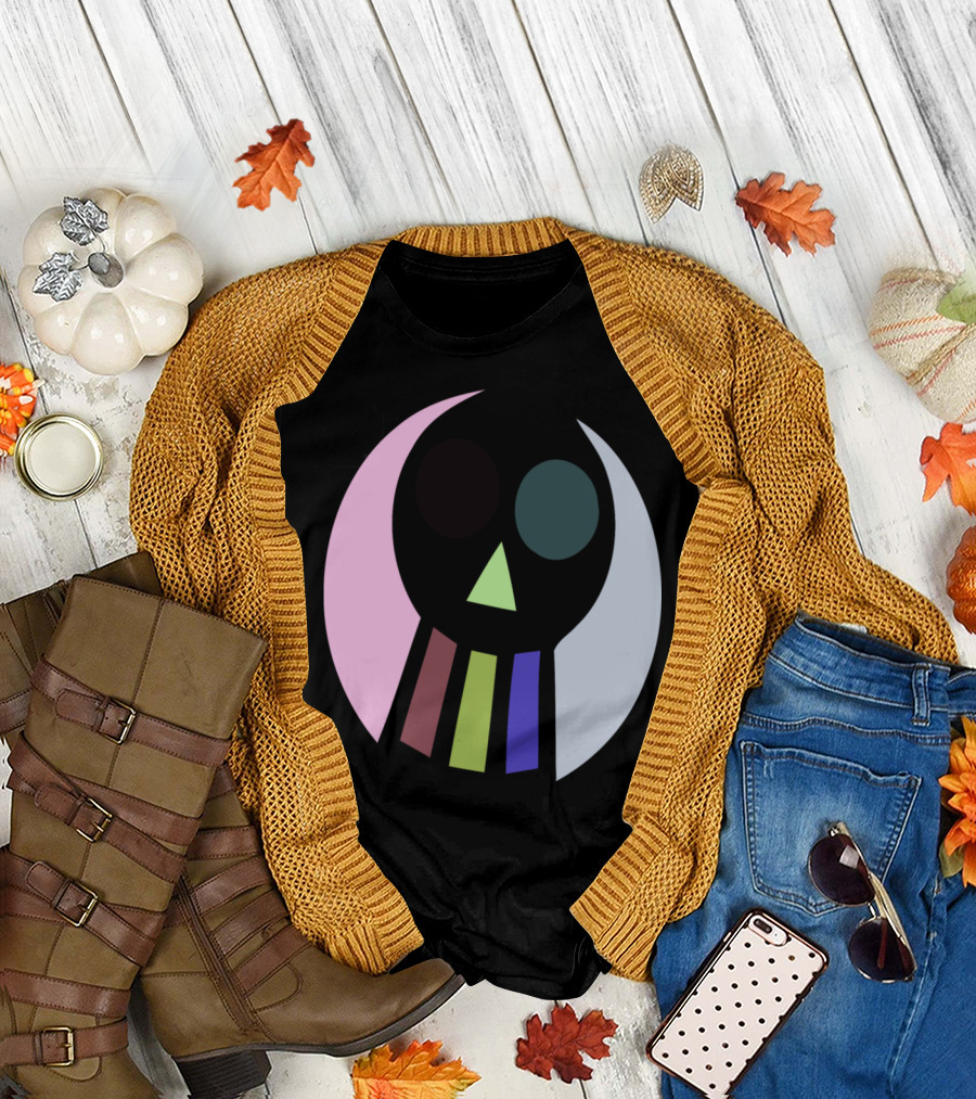 Simple Pumpkin Skull Icon Multicolor T-Shirt