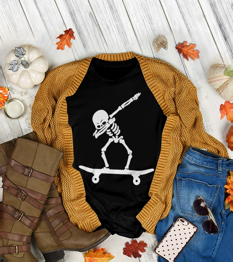 Skeleton Dabbing on a Skateboard T-Shirt