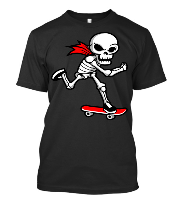 Skeleton Skateboarder Skull Treetwear Fun T-Shirt