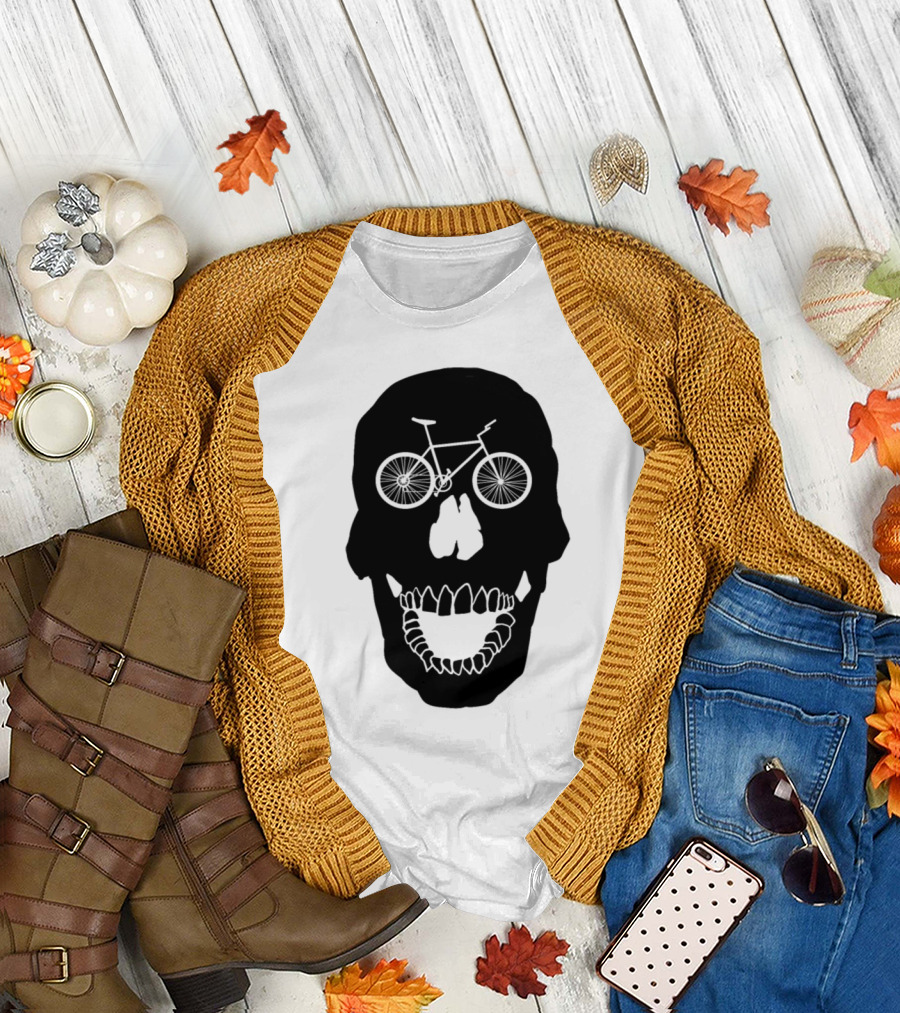 Bicycle Skull Skeleton Cyclist Bone Ride T-Shirt