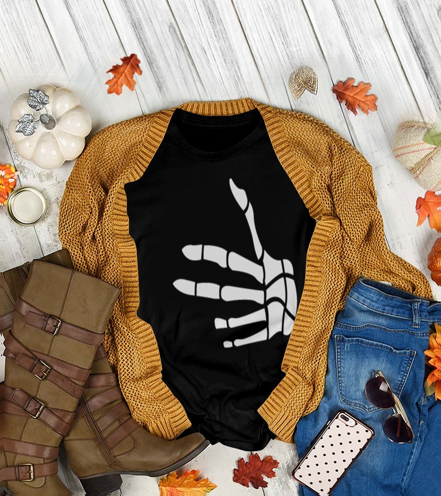 Pew Pew Shooting Skeleton Hand T-Shirt