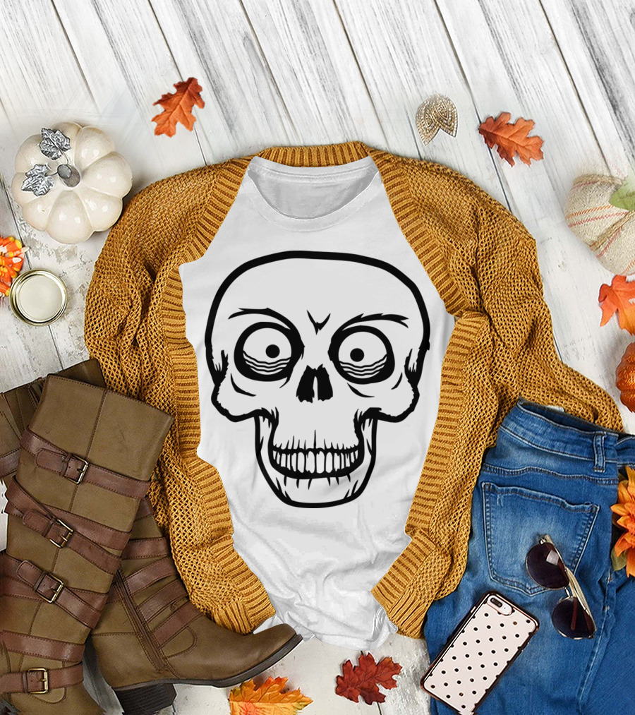 Head Eyes Skull Face Horror Skeleton T-Shirt