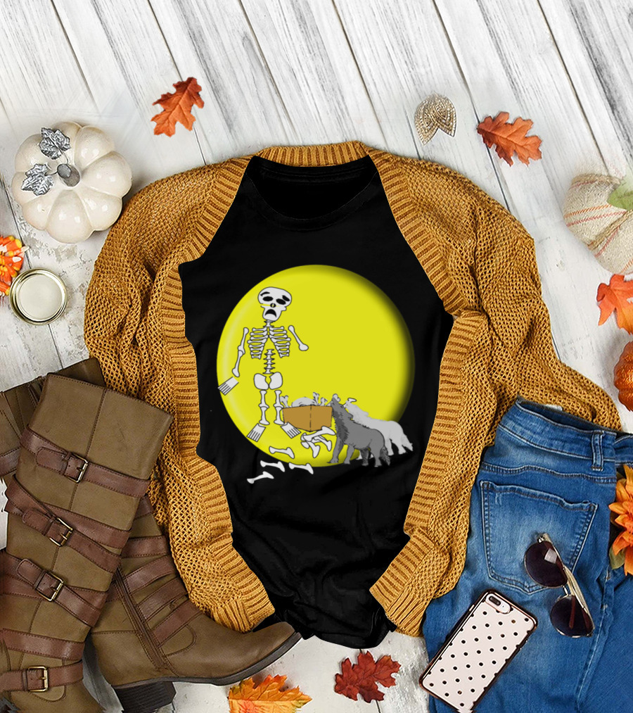 Skeleton Moon Wolves Night Bones2 T-Shirt