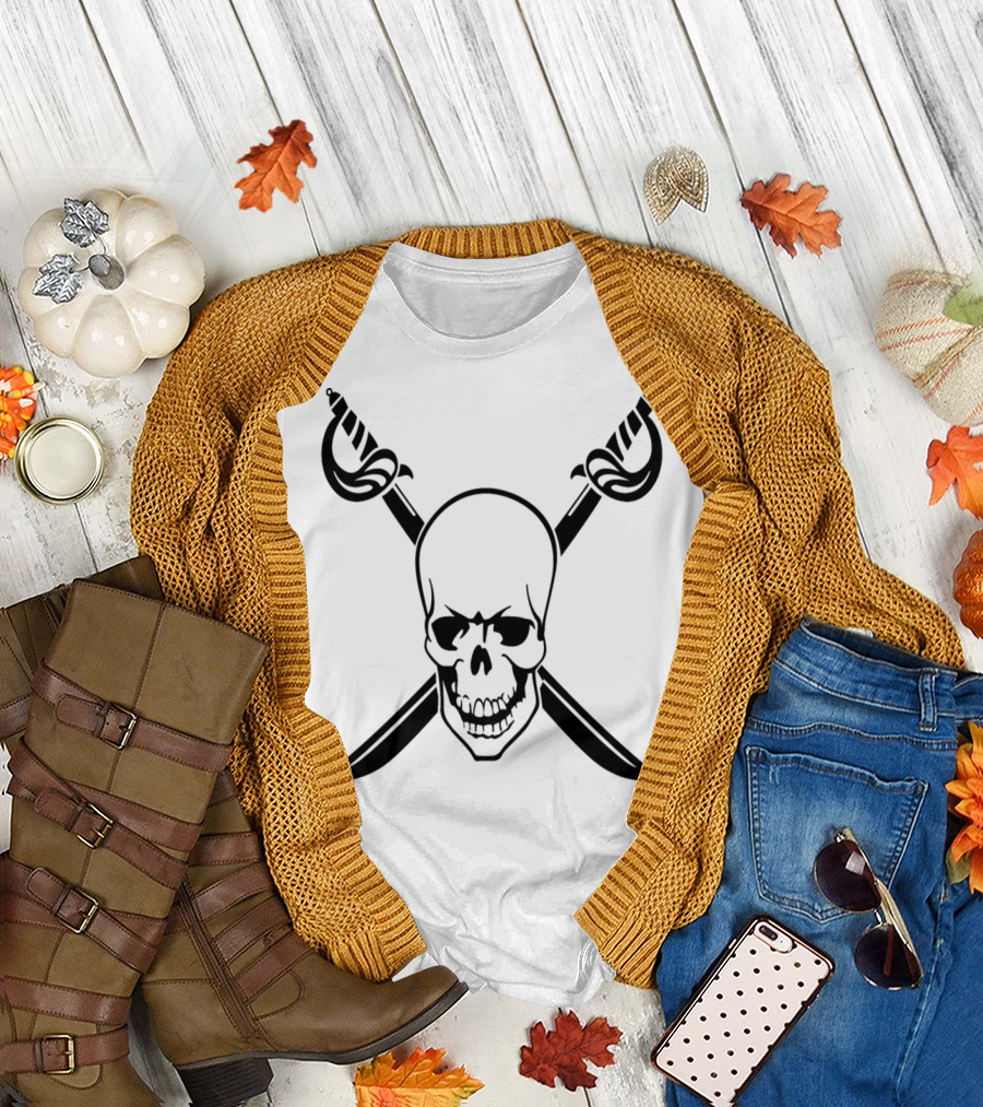 Pirate Skull with Crossed Cutlass Swords T-Shirt