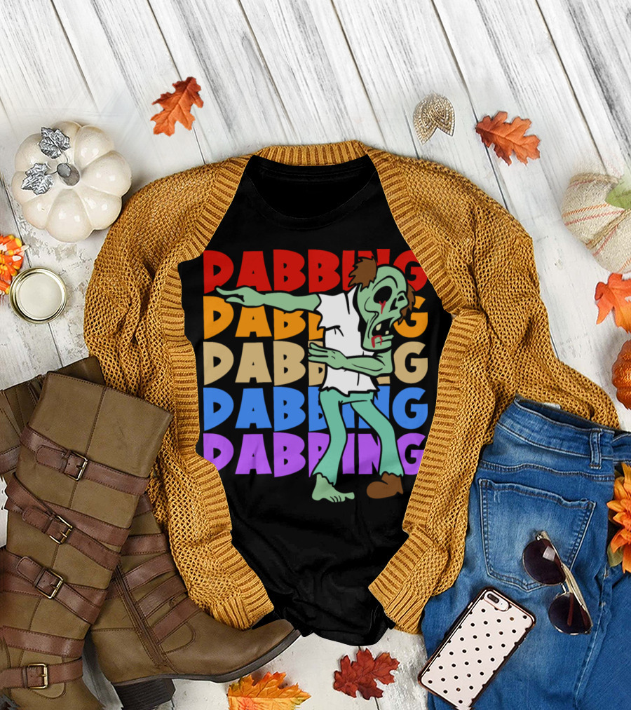 Retro Vintage Halloween Dabbing Dab Monster Zombie T-Shirt
