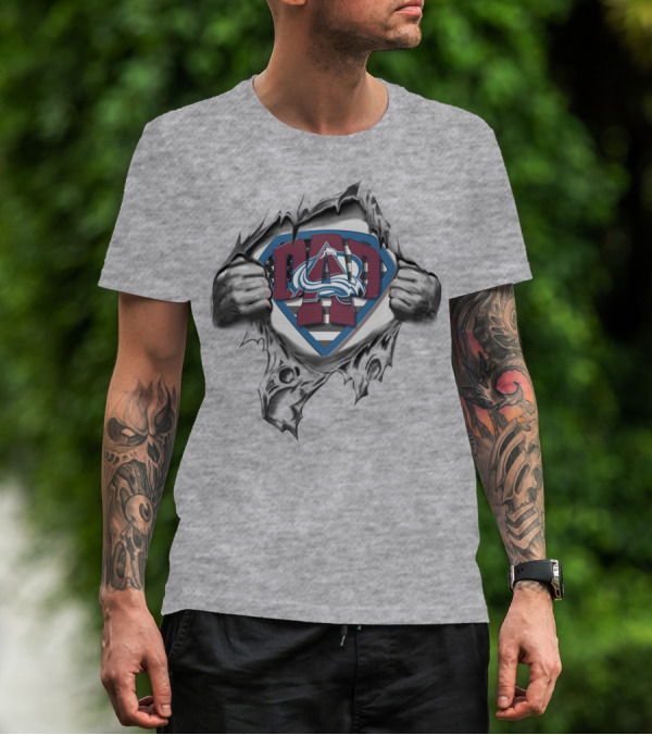 SUPERDAD Colorado Avalanche Logo Superman T-Shirt