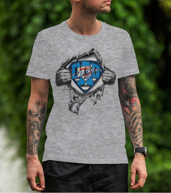 SUPERDAD OKC Thunder Logo Hero Burst T-Shirt