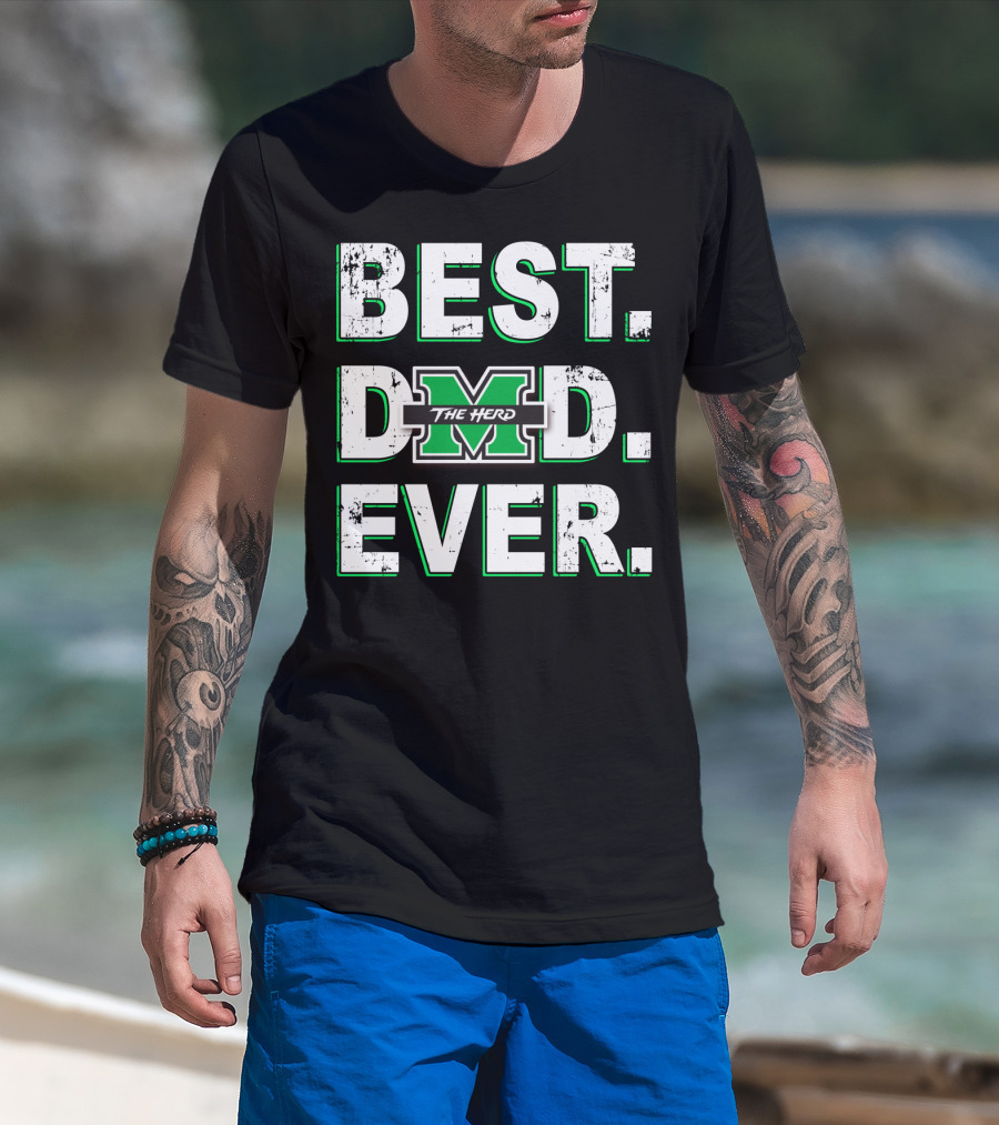 Best Dad Ever Marshall Thundering Herd M The Herd T-Shirt