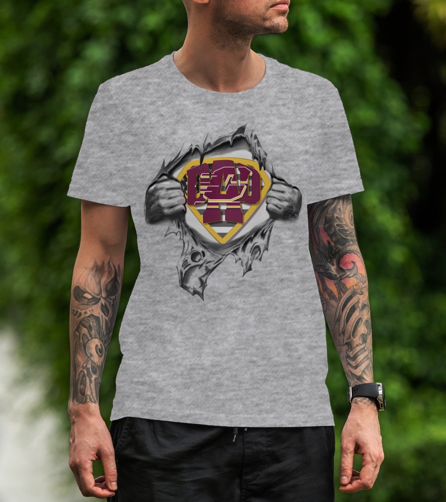 Superdad Central Michigan Chippewas Chest Badge T-Shirt