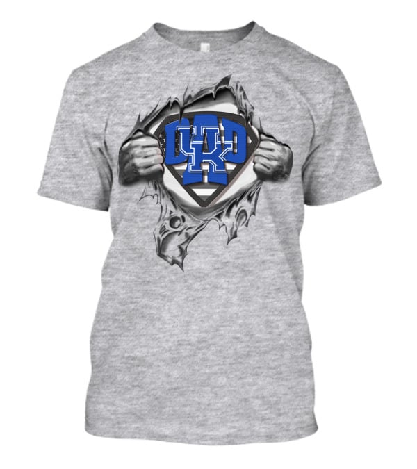 Superdad Kentucky Wildcats Dad Superman Logo Rip T-Shirt