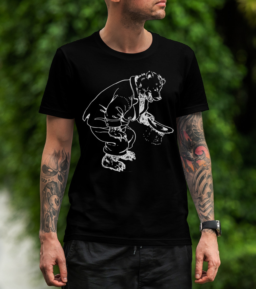 Papa Bear Tipping Hat Creative Stylish T-Shirt