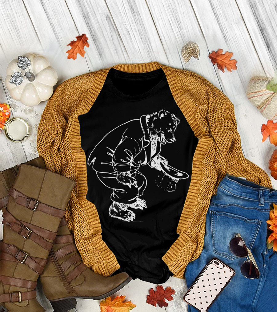 Papa Bear Tipping Hat Creative Stylish T-Shirt