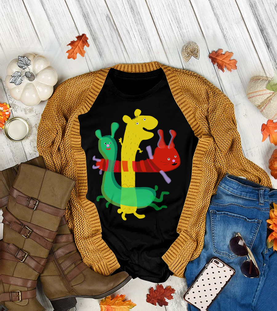 Baby Monster Party Trio of Colorful Cartoon Creatures T-Shirt