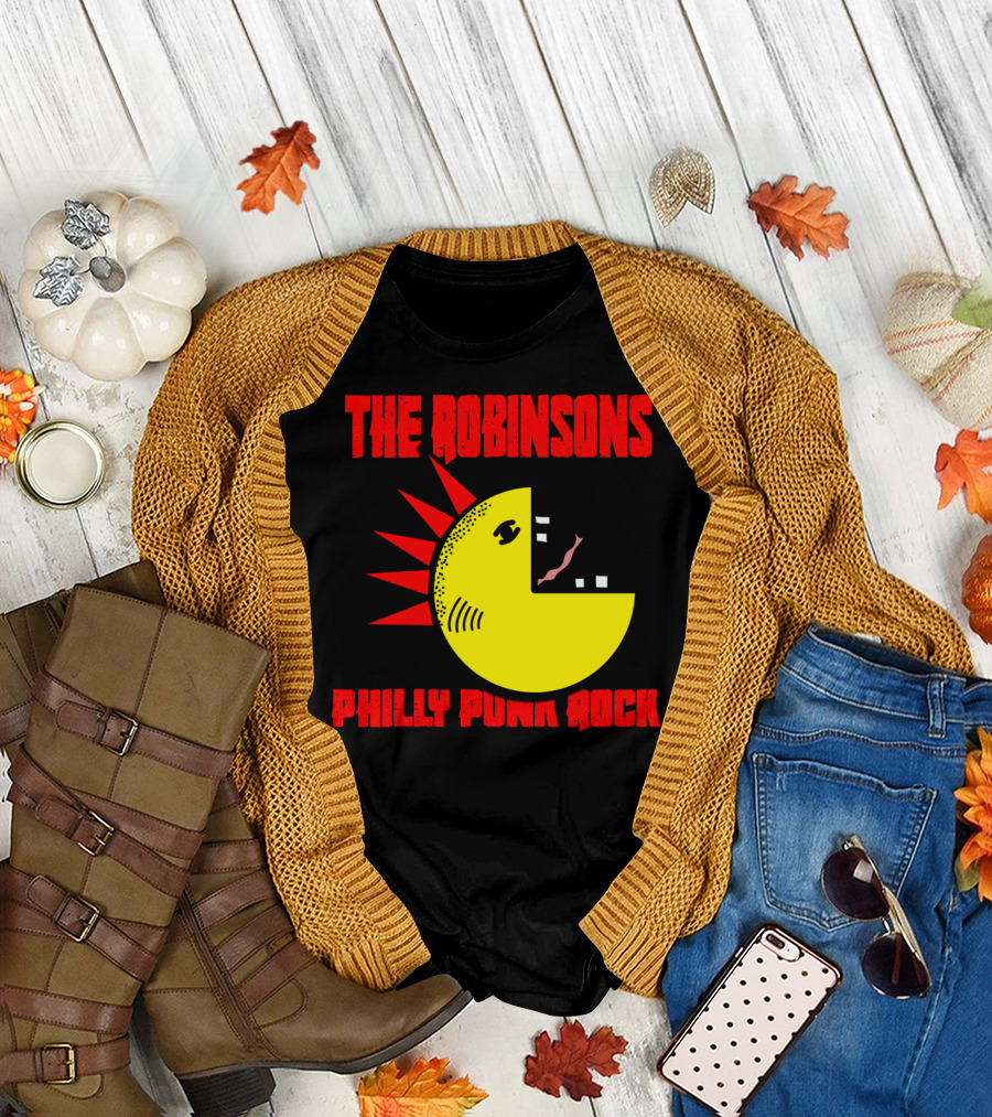 The Robinsons Philly Punk Rock Yellow Circle with Red Spikes T-Shirt