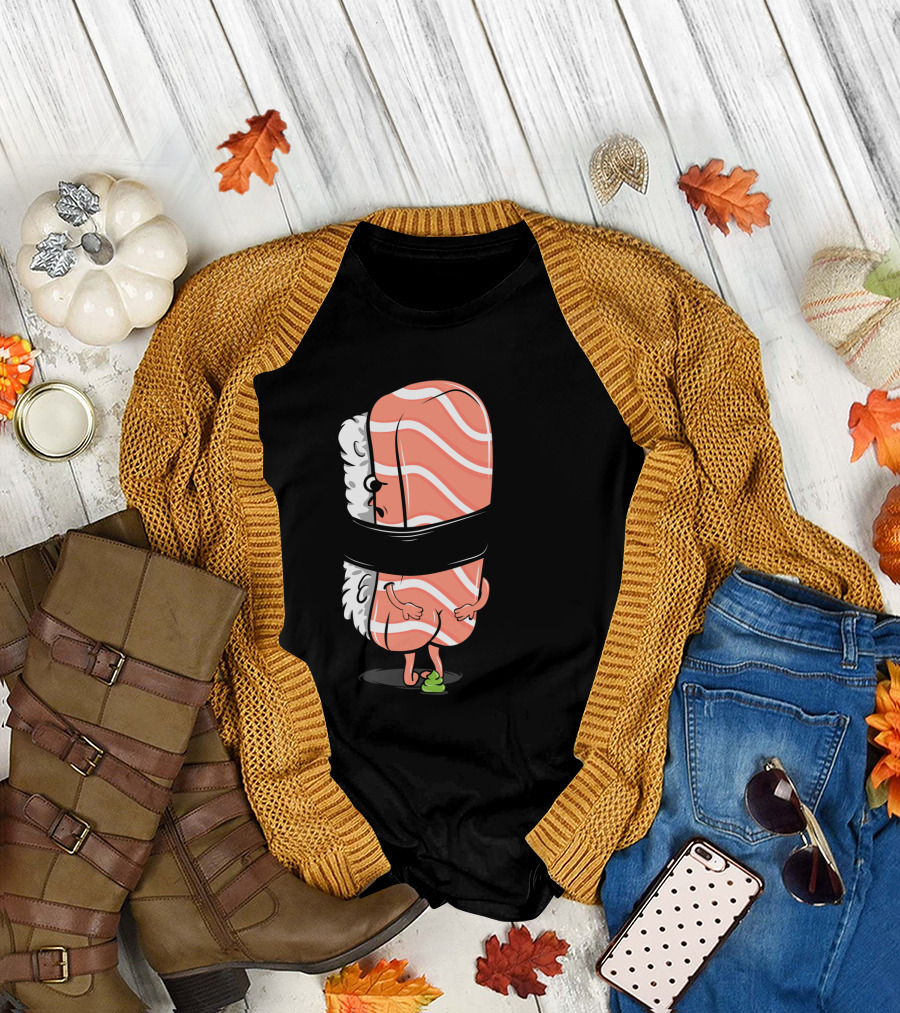 Sushi Ooops Salmon Nigiri Wasabi Joke T-Shirt