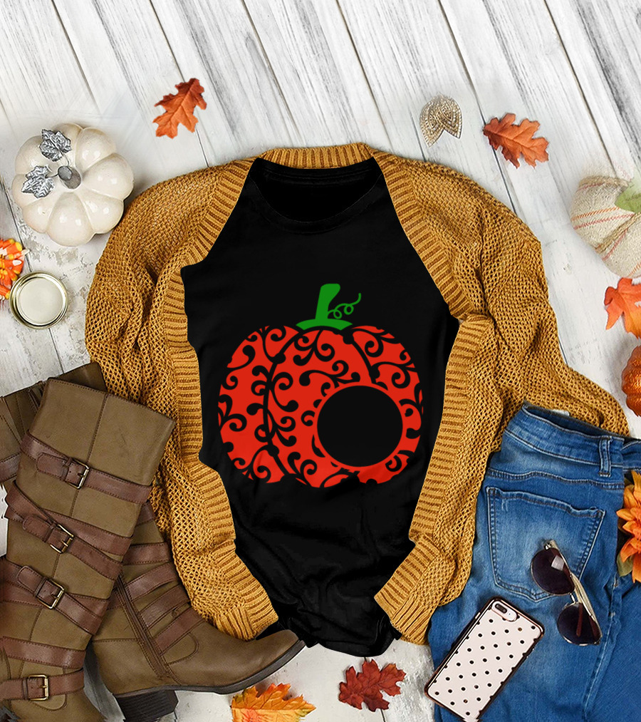 PUMPKIN SPICE Autumn Fall Leaves Pumpkin T-Shirt