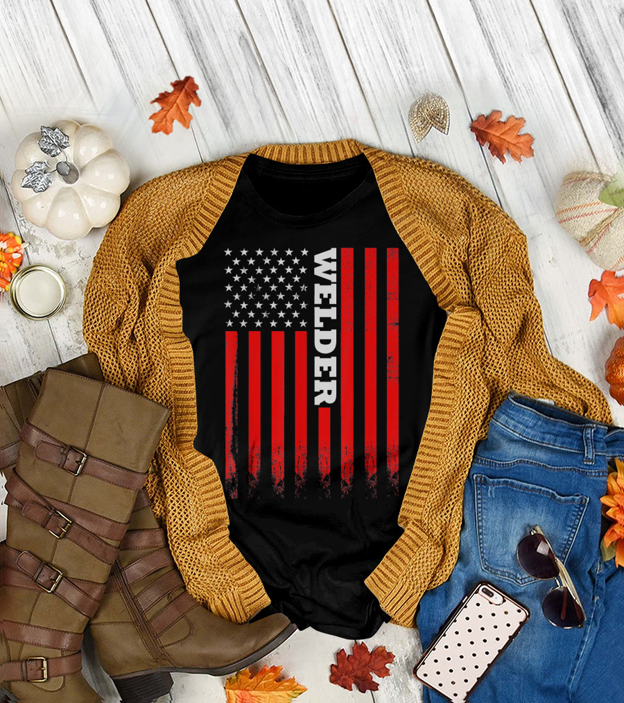 American Flag Welder T-Shirt
