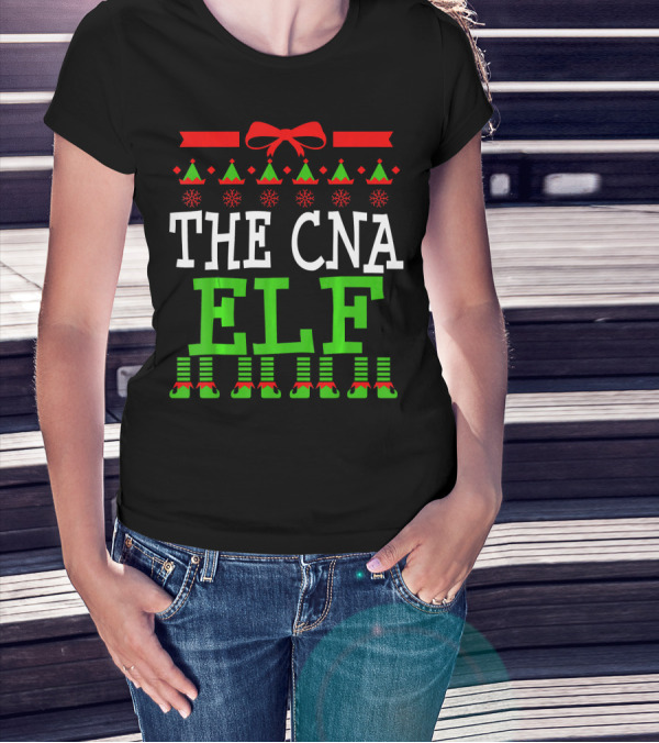 CNA Elf Christmas Nurse Nursing Student Funny Holiday T-Shirt