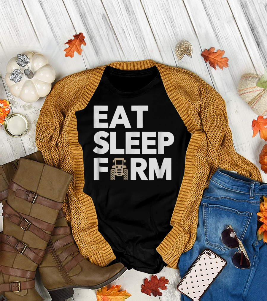 Eat Sleep Farm Tractor Enthusiast Agrarian Lifestyle T-Shirt