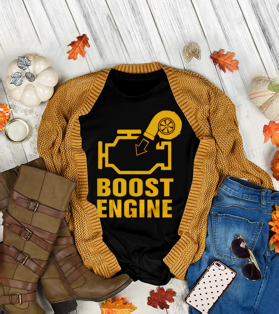 Boost Engine Turbocharger Check Mechanic T-Shirt