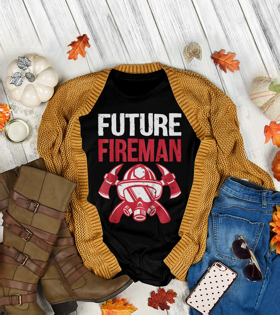 FUTURE FIREMAN Helmet and Axes T-Shirt