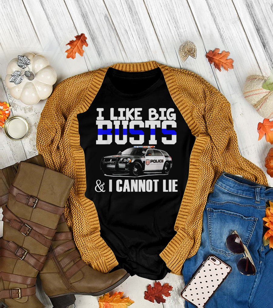 I Like Big Busts and Cannot Lie Police Car T-Shirt