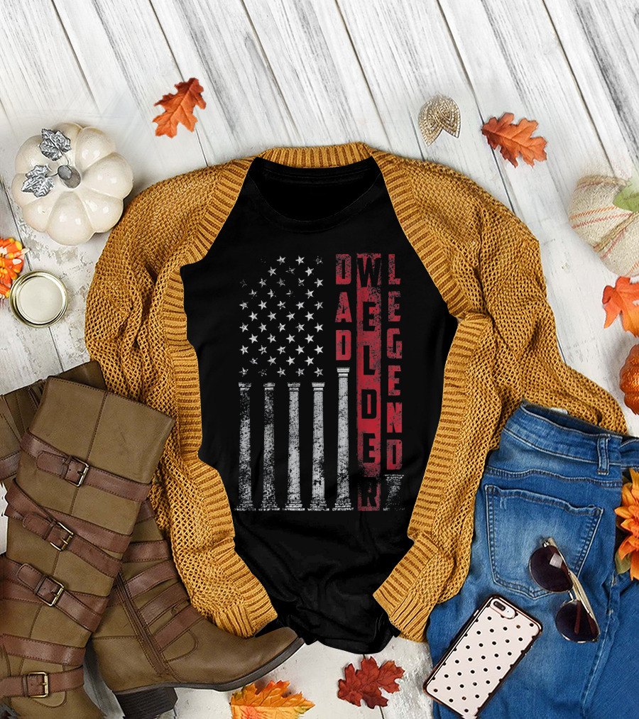 Dad Welder Legend American Distressed Flag T-Shirt