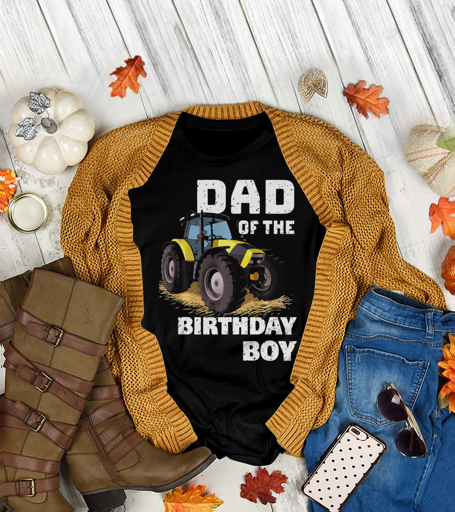 Dad of the Birthday Boy Farm Tractor T-Shirt
