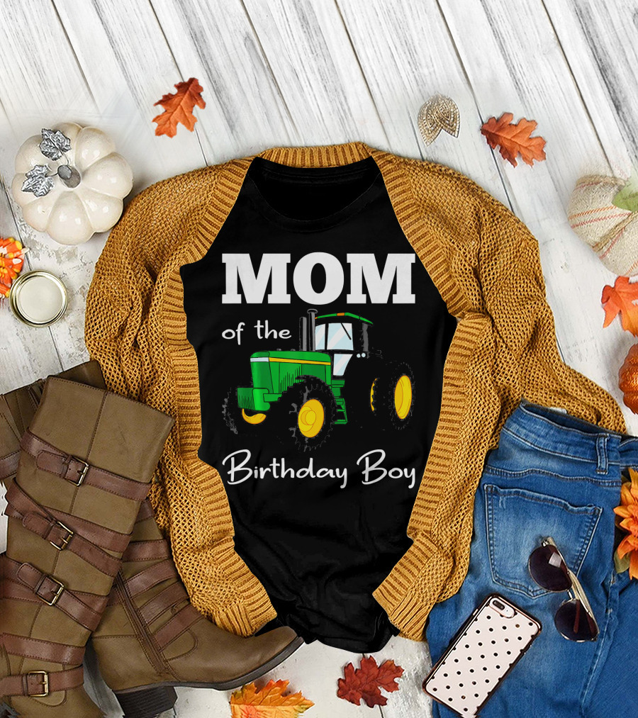 MOM of the Birthday Boy Tractor T-Shirt