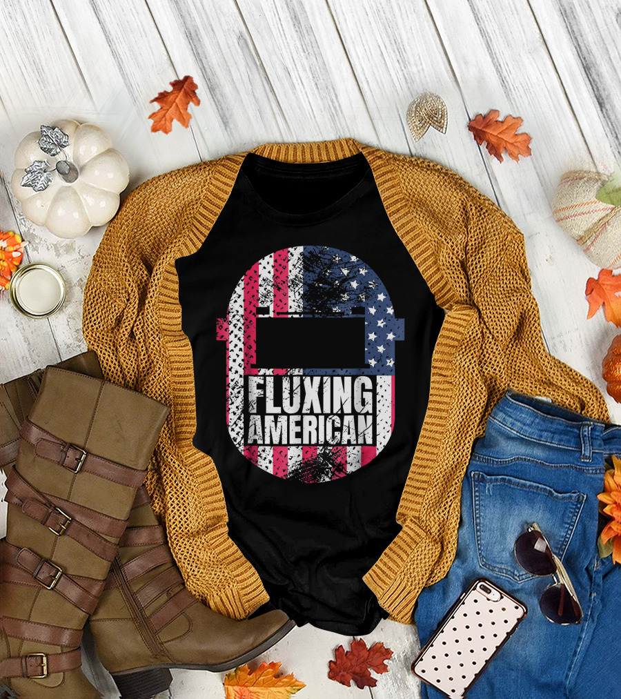 Fluxing American Patriotic Welder Dad Welders T-Shirt