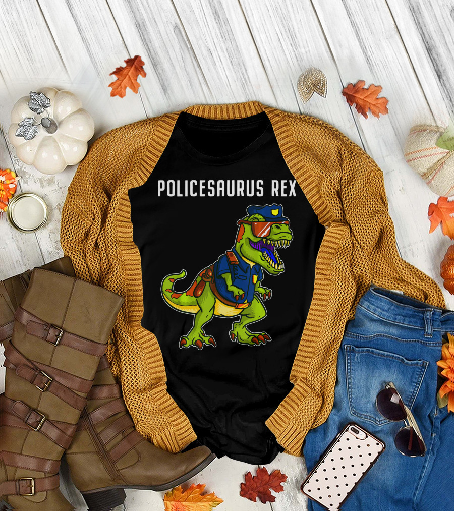 POLICESAURUS REX Dinosaur Officer T-Shirt