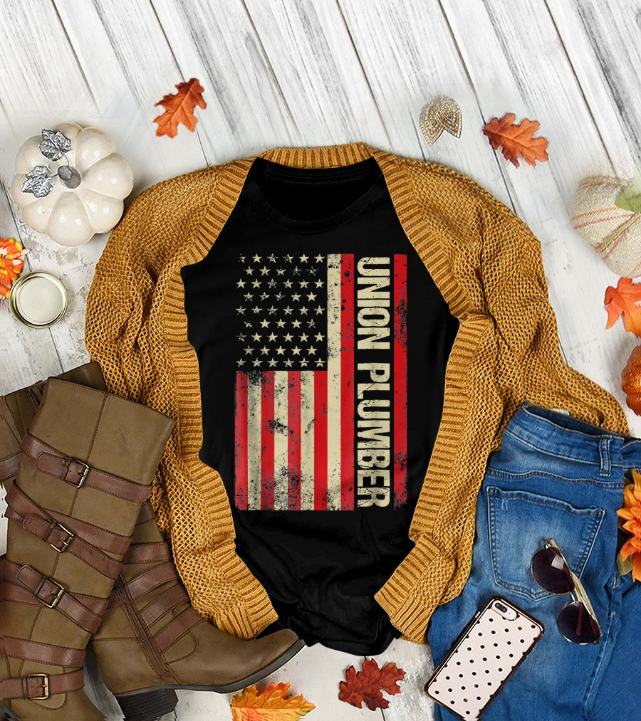 Union Plumber USA Flag T-Shirt