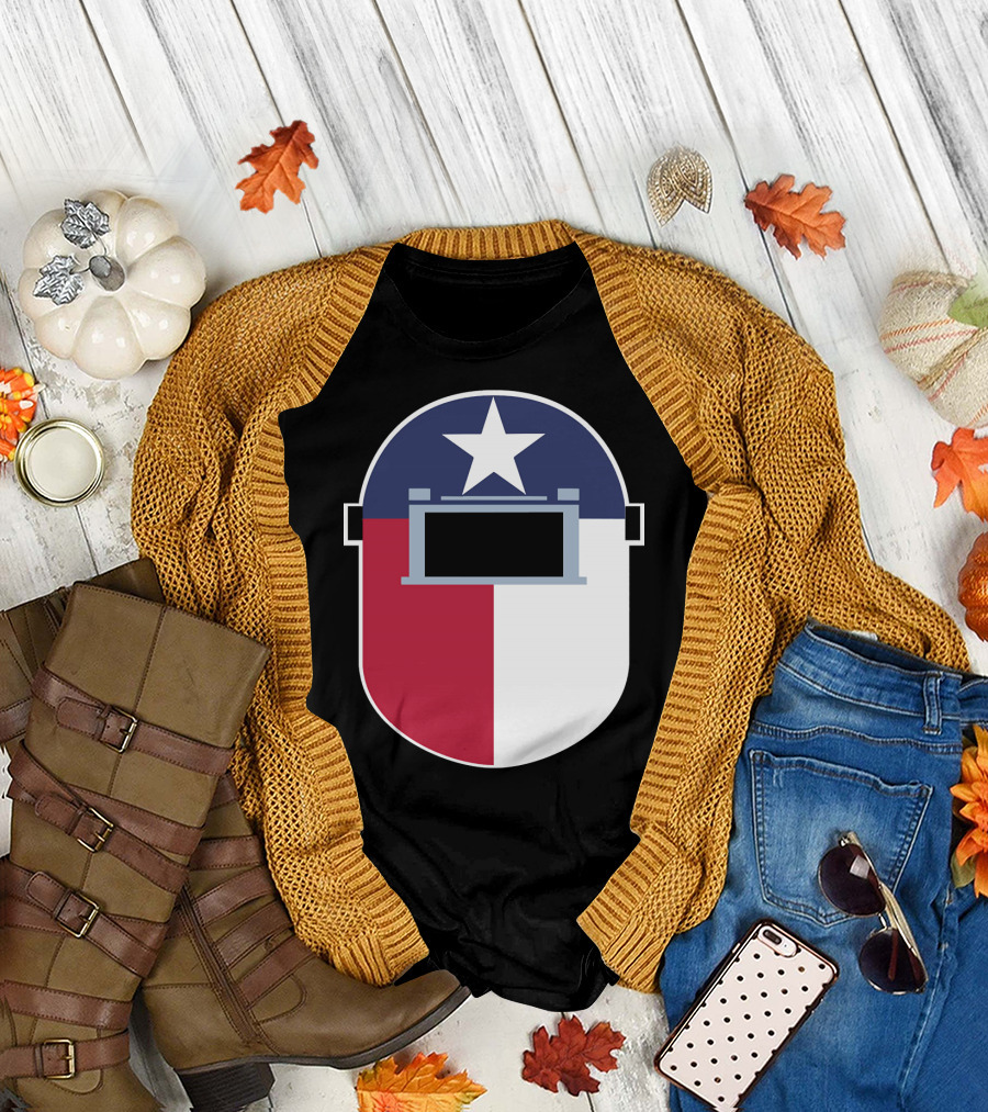 Texas Flag Welding Helmet for Metal Lovers T-Shirt