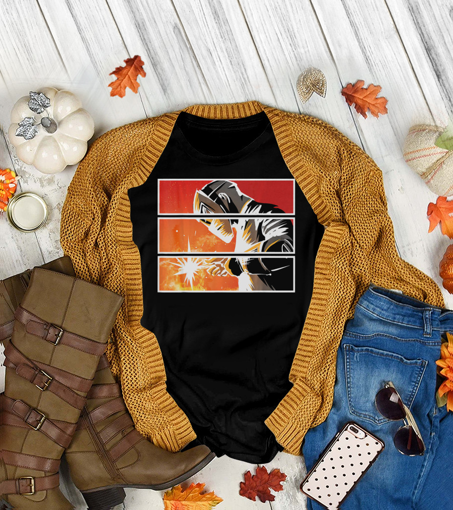 Welder for Christmas Welding Illustration with Spark and Mask in Triptych T-Shirt