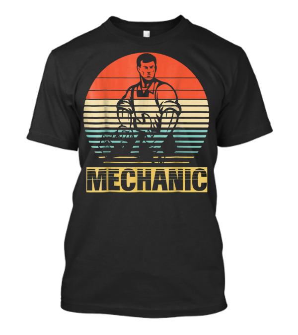 Vintage Mechanic Retro Sunset T-Shirt