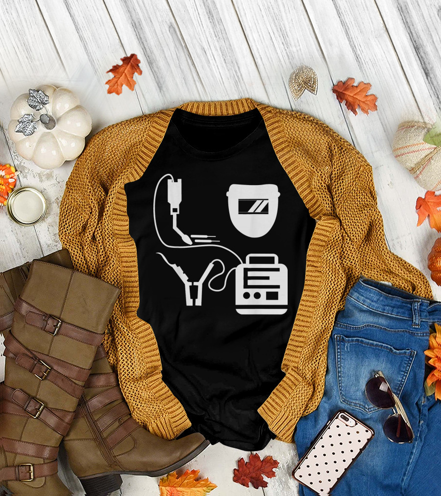 Welder Love Cute I Heart Welding Mask Torch Machine T-Shirt