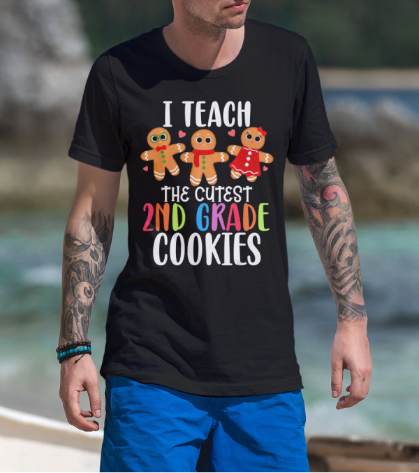 I Teach The Cutest 2nd Grade Cookies Gingerbread Heart T-Shirt