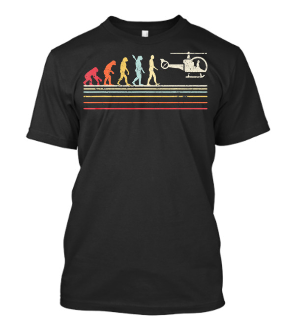 Helicopter Evolution Retro Style Pilot T-Shirt