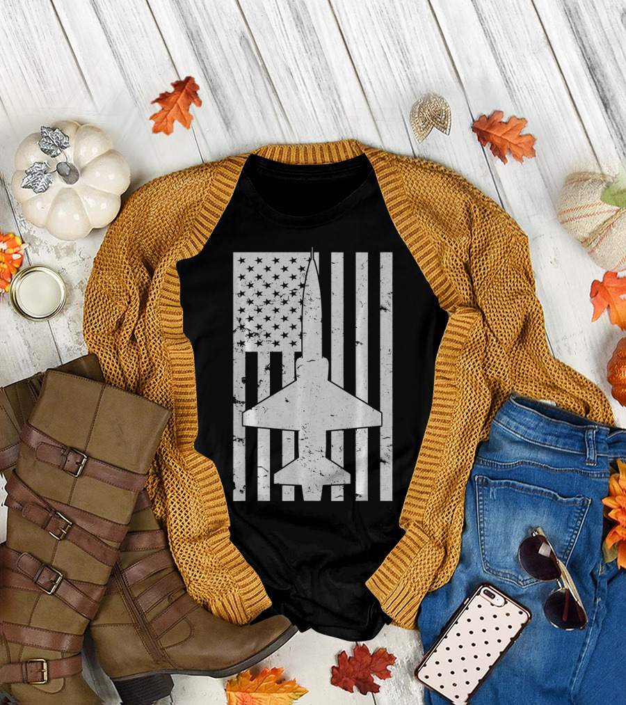 T 38 Talon Patriotic American Flag Vintage Jet Trainer T-Shirt
